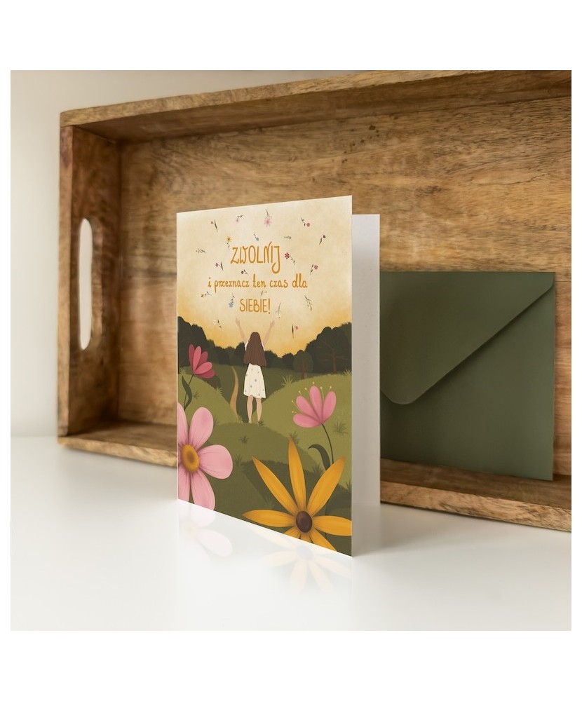 Kartka "Zwolnij i przeznacz ten czas dla siebie" | BURAKOVVSKA